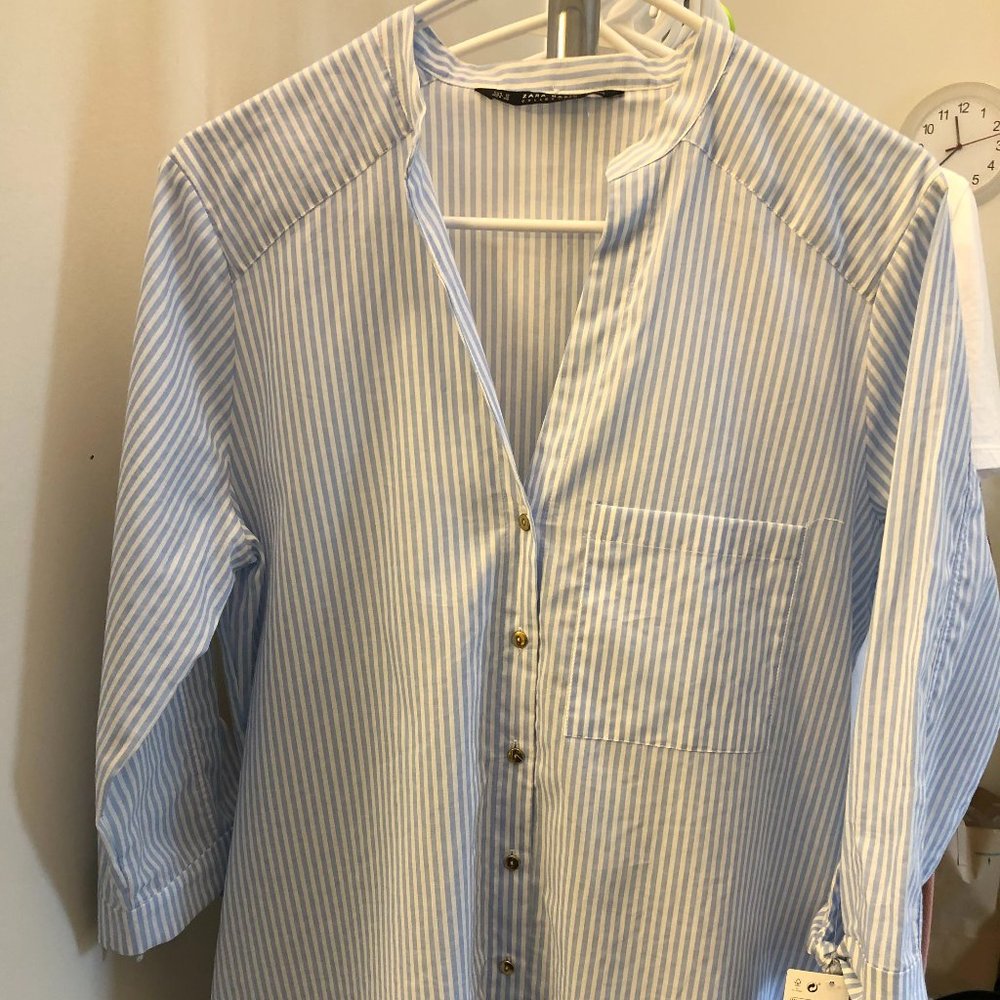 Zara Basic Cotton Stripe Shirt